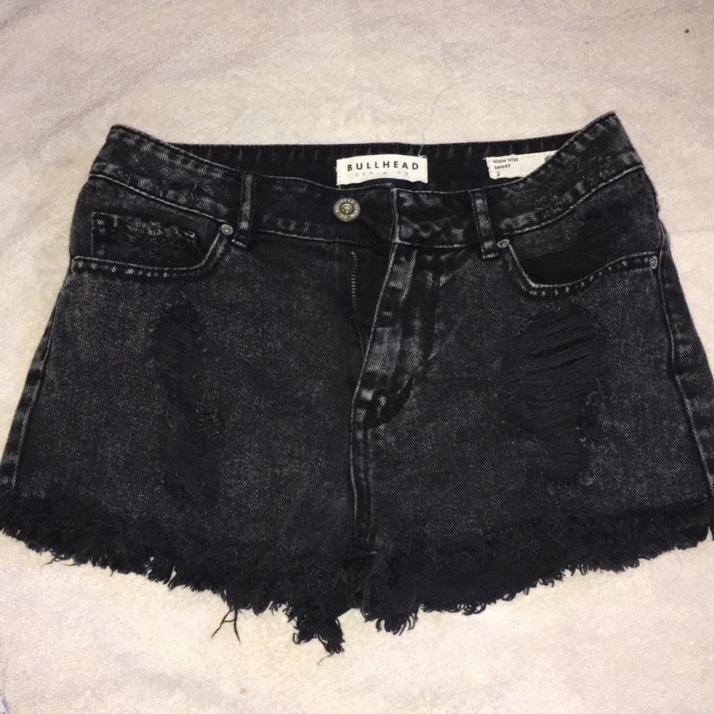 Black high rise shorts